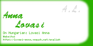 anna lovasi business card